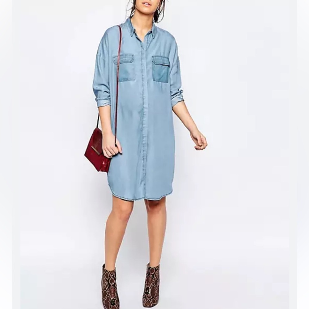 {NWT} L.I.F.E LIFE IS FOR INTERNITY chambray dress